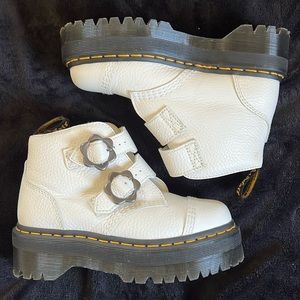 Dr. Martens | Devon Flower Buckle Leather Platform Boots